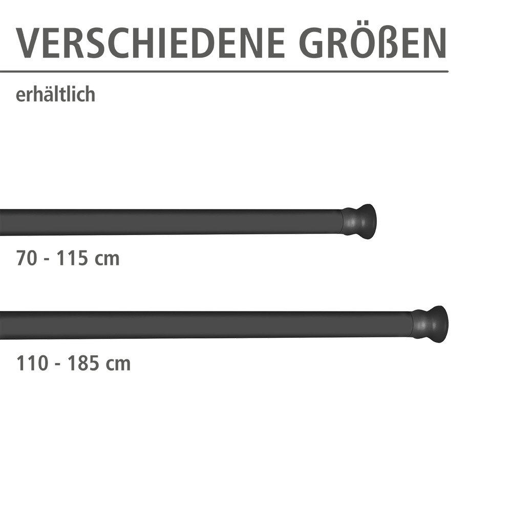 Teleskop-Duschstange Schwarz  110 - 185 cm