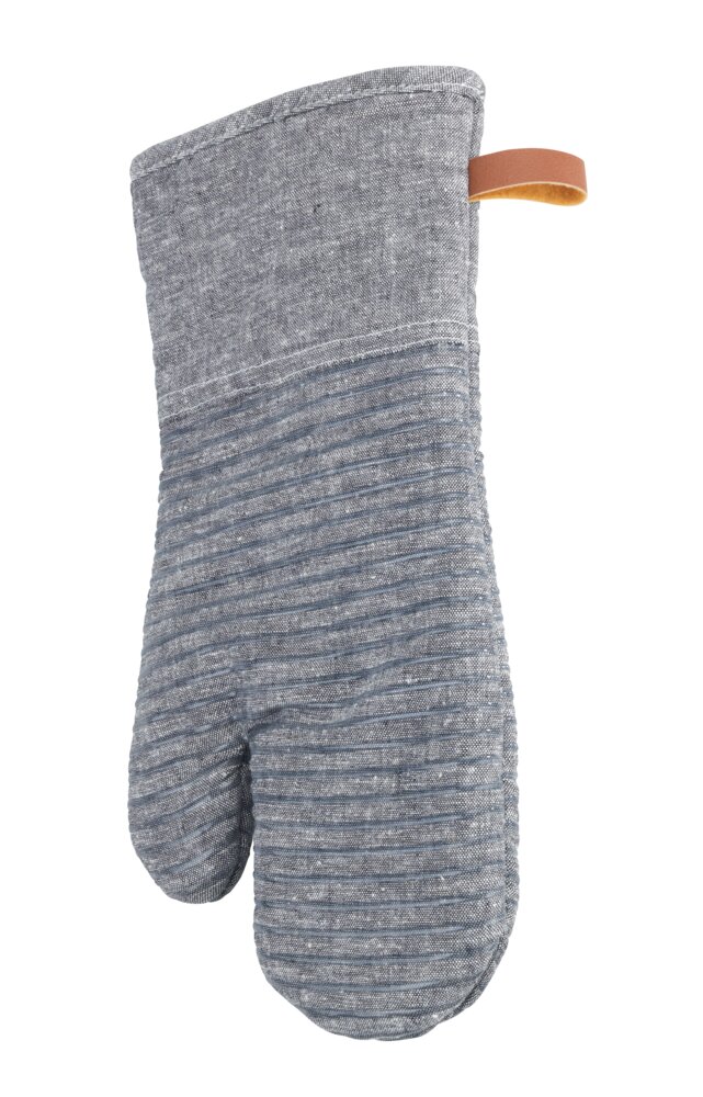 Topfhandschuhe Mod. Ada Stripes Grau  Silikonstreifen für sicheren Griff