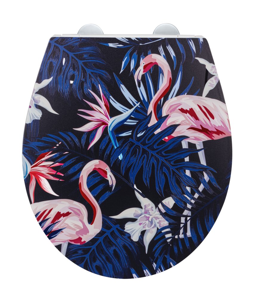 Siège WC Mod. Silvi, multicolore, plastique thermodurci, abaissement auto  fixation inox, surface en relief