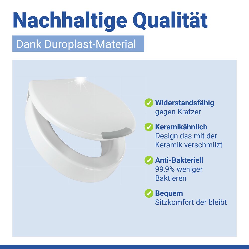 WC-Sitz Mod. Secura Comfort L  aus antibakteriellem Duroplast mit Sitzfläche