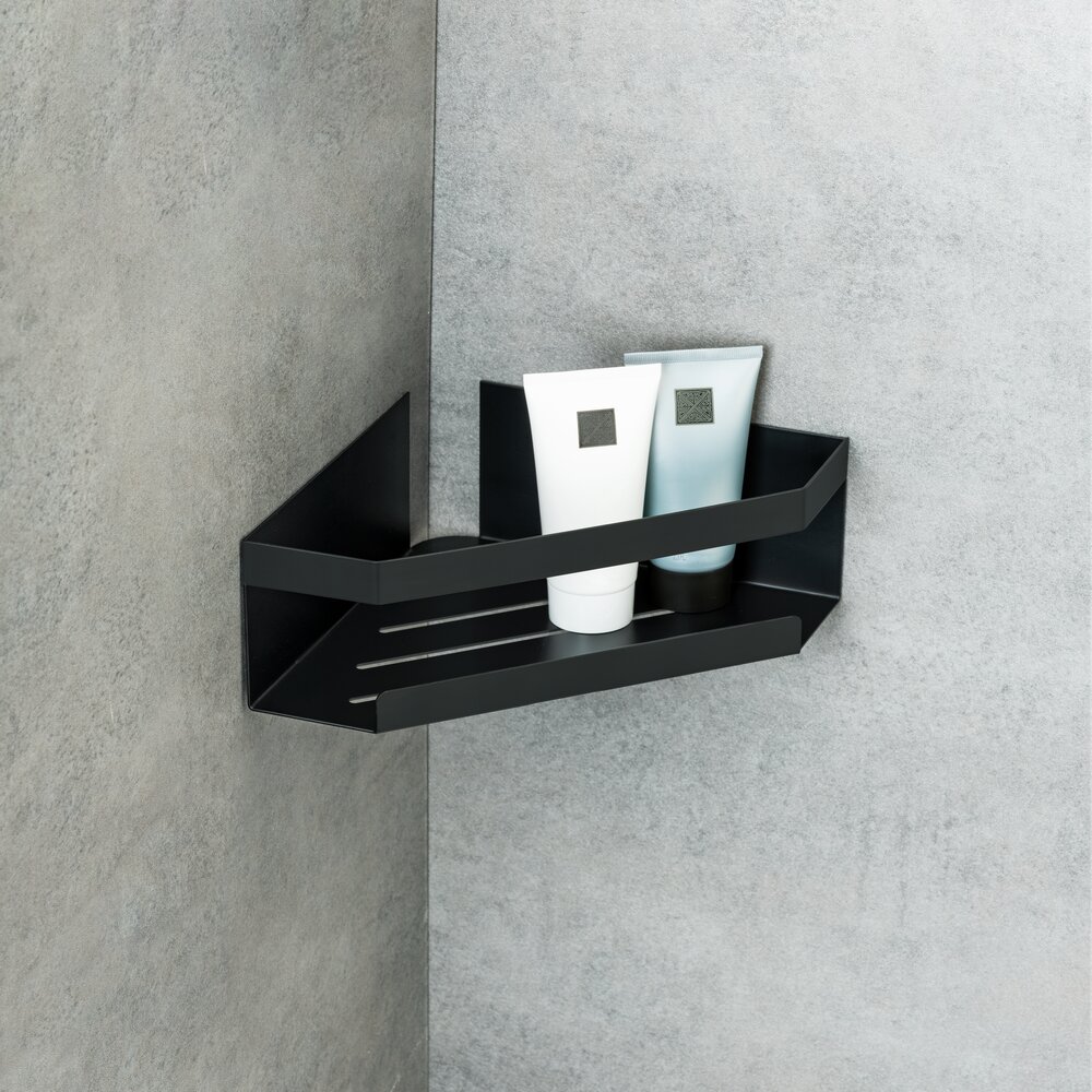 Eckablage Mod. MELETO Schwarz  aus Edelstahl