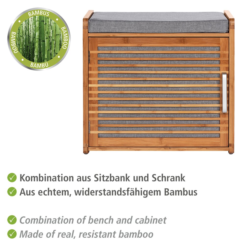 Bamboe schoenenkast met Bahari zitkussen