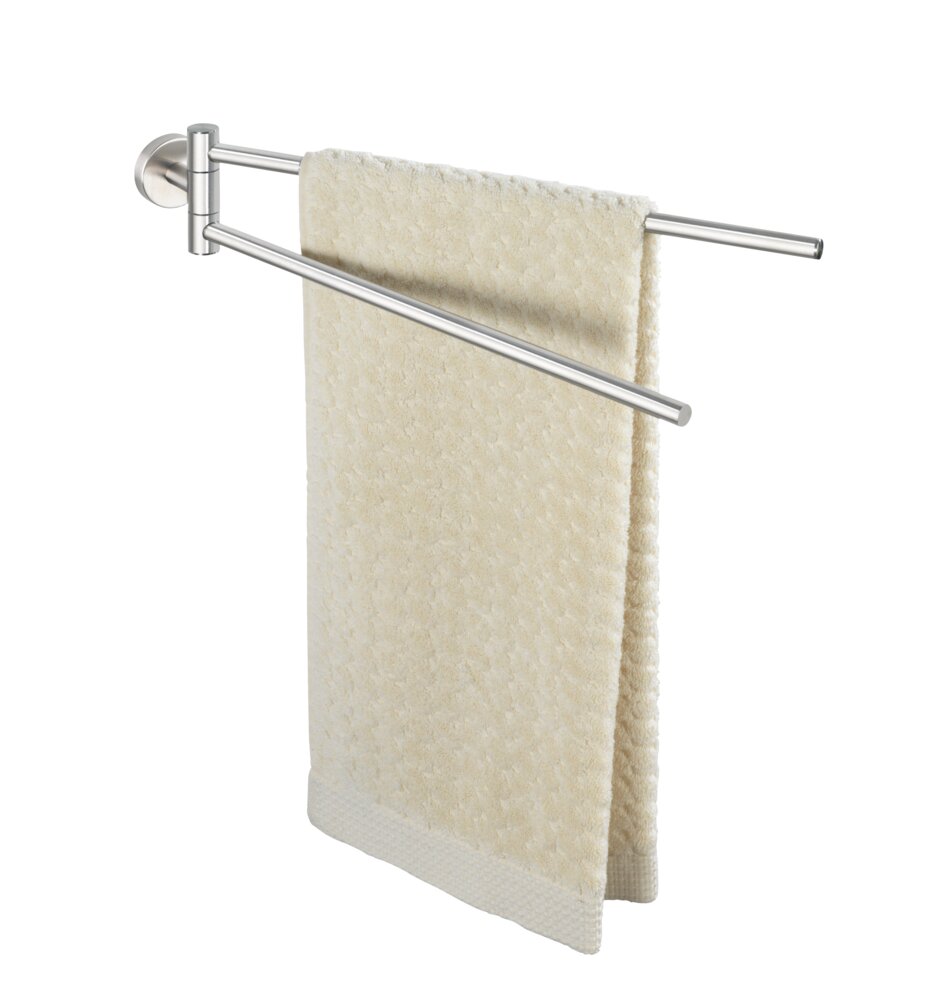 Porte-serviettes Bosio mat  2 bras orientables, acier inox