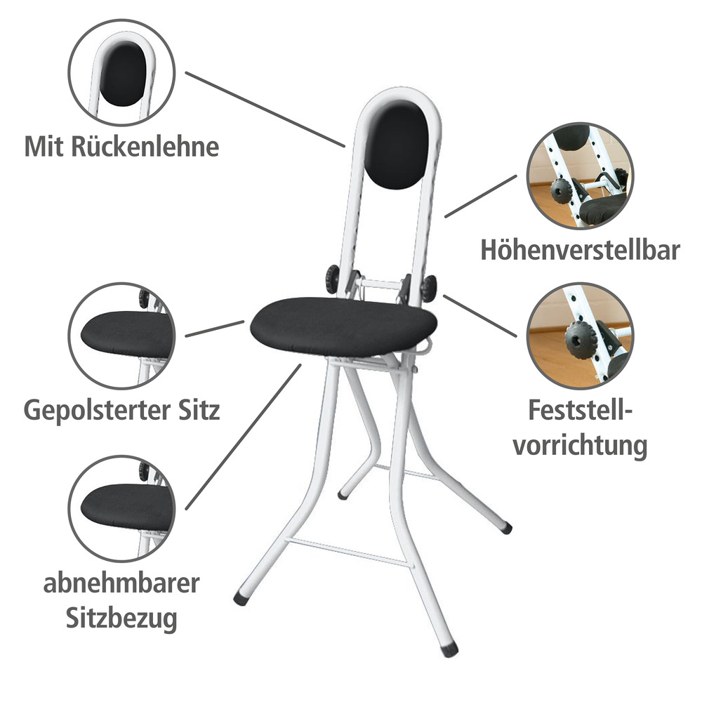 Stehhilfe Secura Weiß  Bügelhilfe, mit Rückenkissen