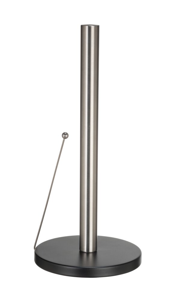 Küchenrollenhalter Mod. CAITLYN, schwarz/silber, Edelstahl, Ø15x33 cm  rutschfeste Basis für Stabilität