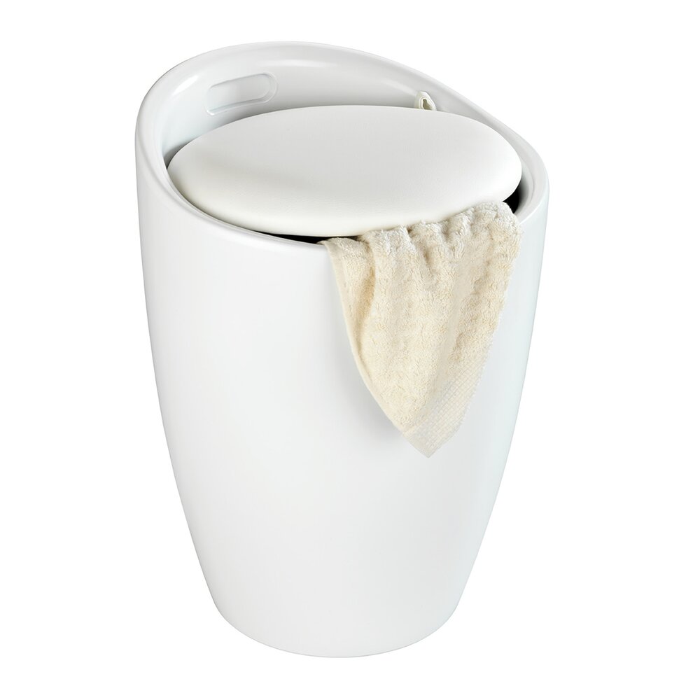 Candy White matte kruk, met waszak