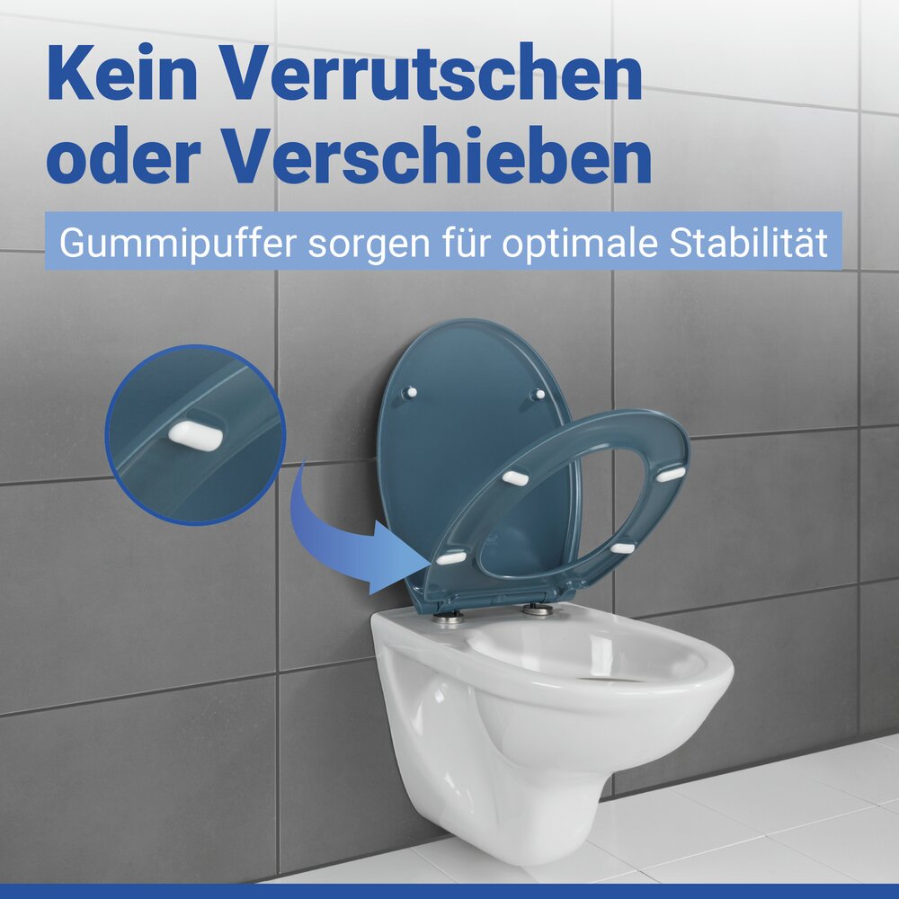 Abattant WC Samos Bleu Ardoise  abaissement automatique