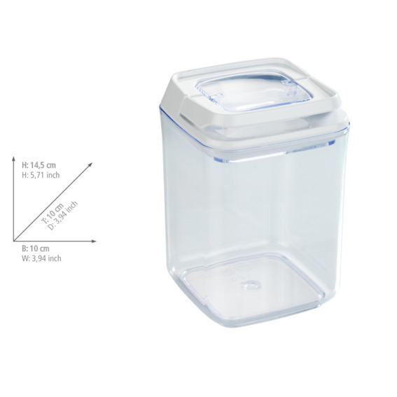 Aufbewahrungsdose Mod. Turin 0,9 l  stapelbare Vorratsdose mit Sichtfenster