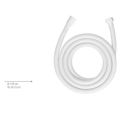 Tuyau de douche Design blanc  Flexible de douche avec protection anti-torsion et homologation pour l'eau potable