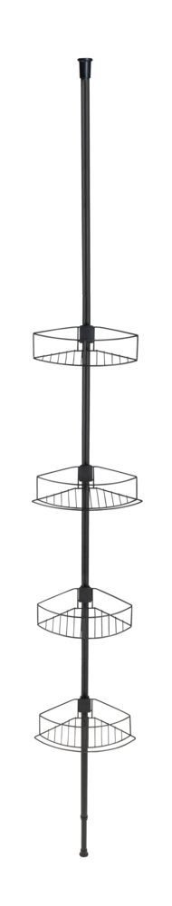 Dolcedo roestvrijstalen telescopische hoekplank, mat zwart