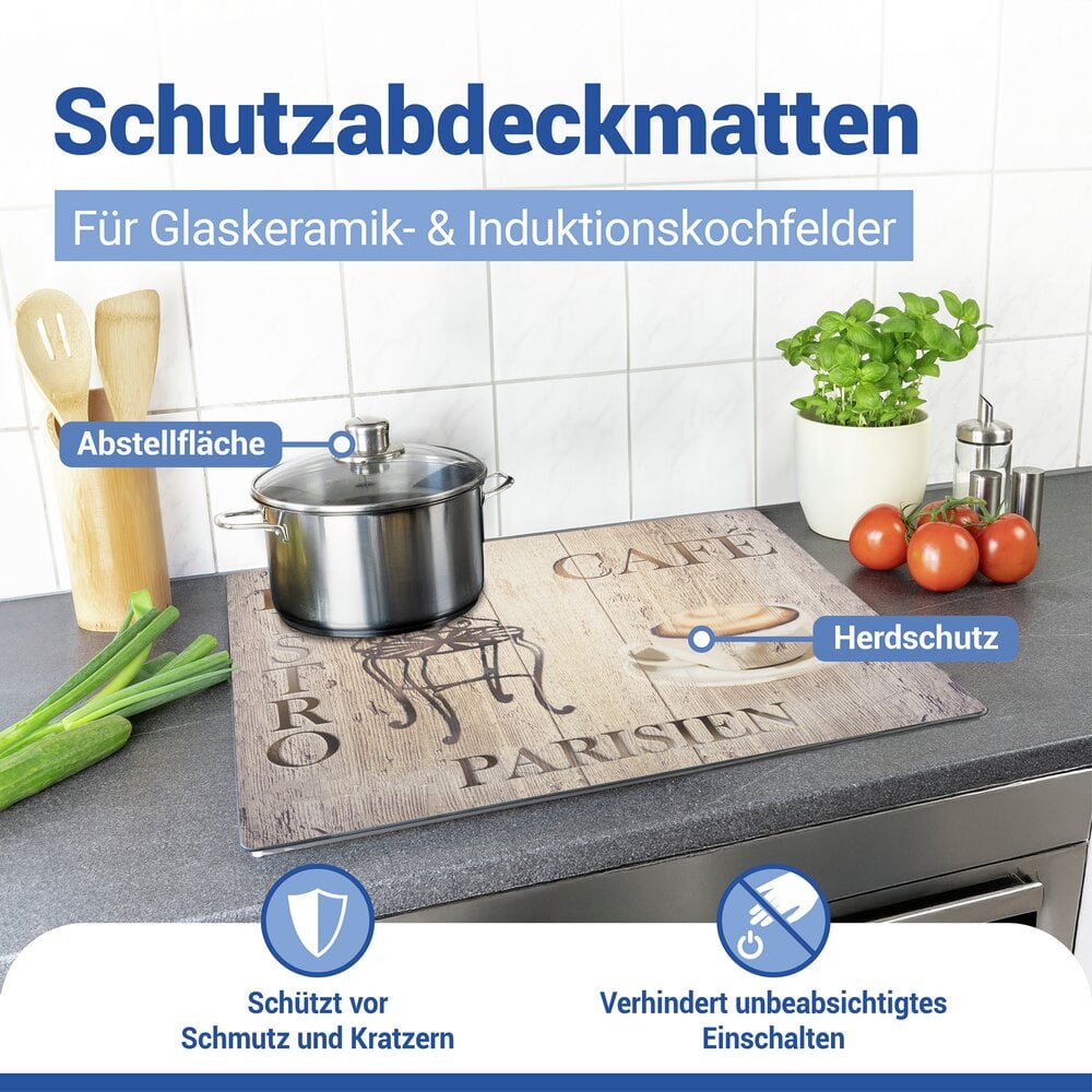 Schutzabdeckmatte Mod. Bistro 60 x 52 cm hitzebeständige Schutzmatte für Kochfelder