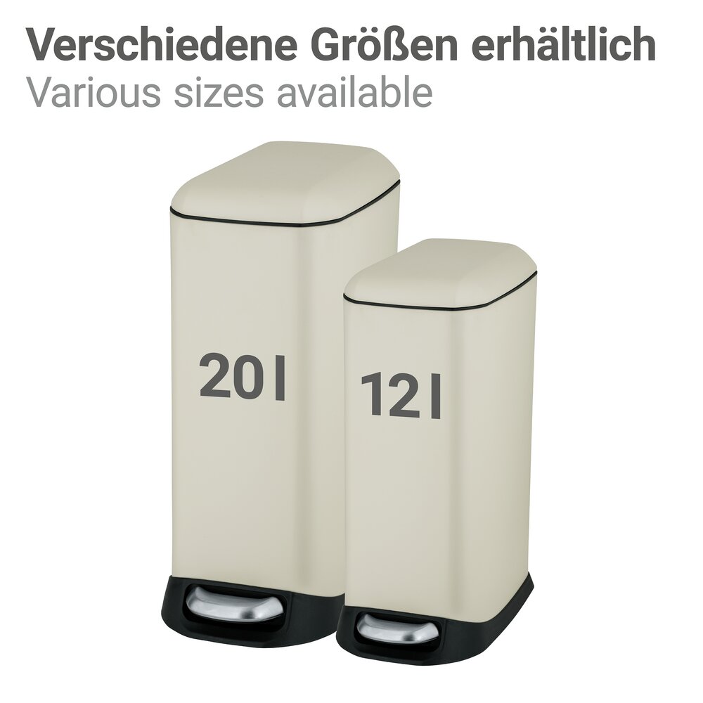 Treteimer Mod. Design 20 L, Easy-Close, Creme  mit herausnehmbarem Einsatz