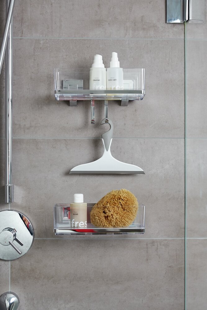 Vacuum-Loc® Edelstahl Wandablage mit Haken Mod. Quadro  Befestigen ohne bohren