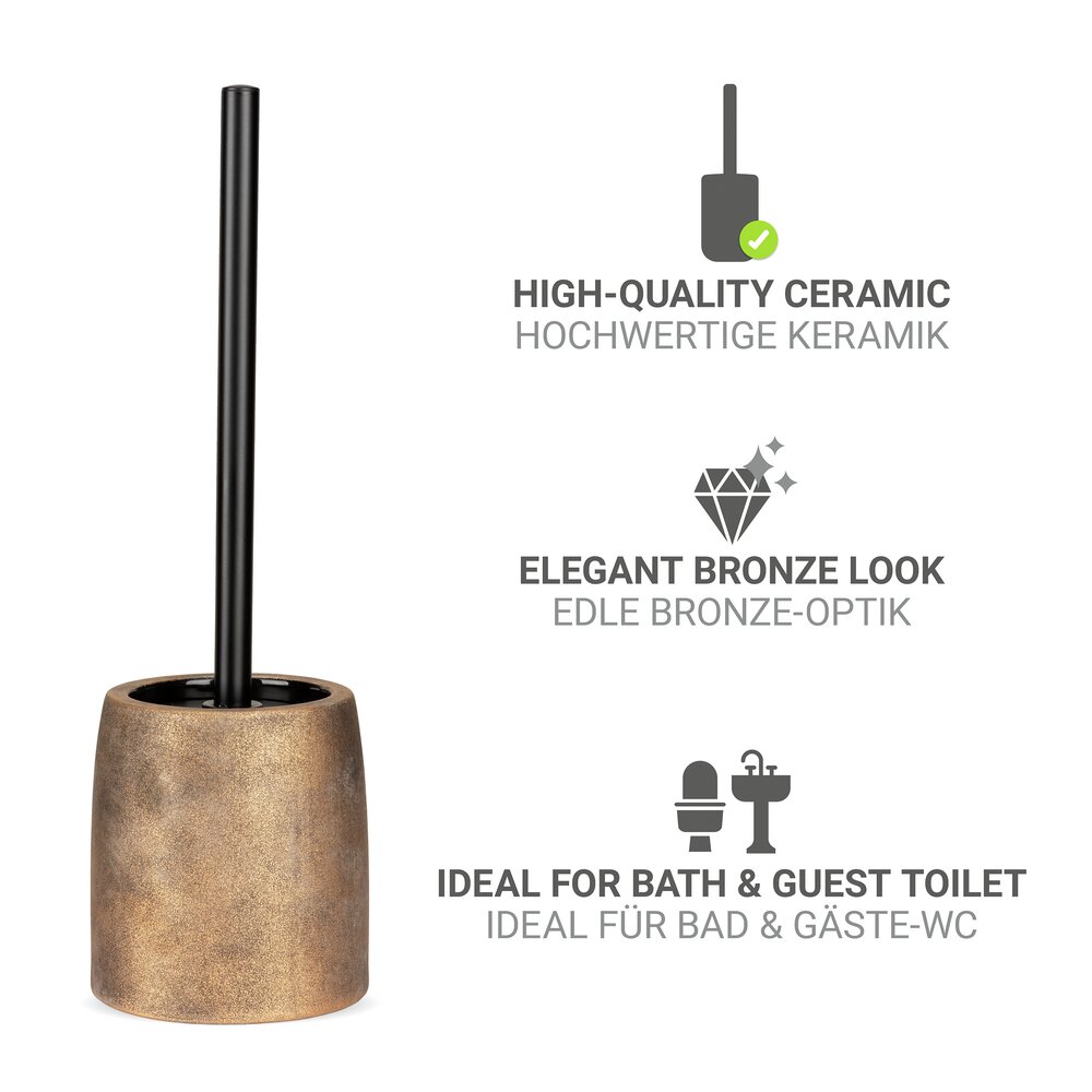 WC-Garnitur Mod. Tremea, bronze, keramik, edelstahl, 11,5x37,5 cm  inklusive flexibler Kunststoffabdeckung