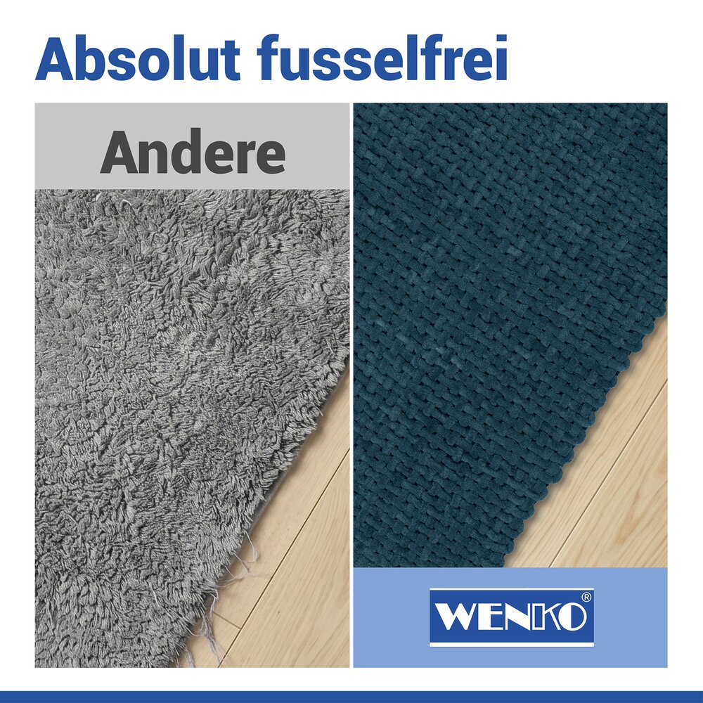 Tapis de bain Mod. Covelo bleu foncé, 50 x 80 cm  antidérapant et lavable jusqu'à 30 °C