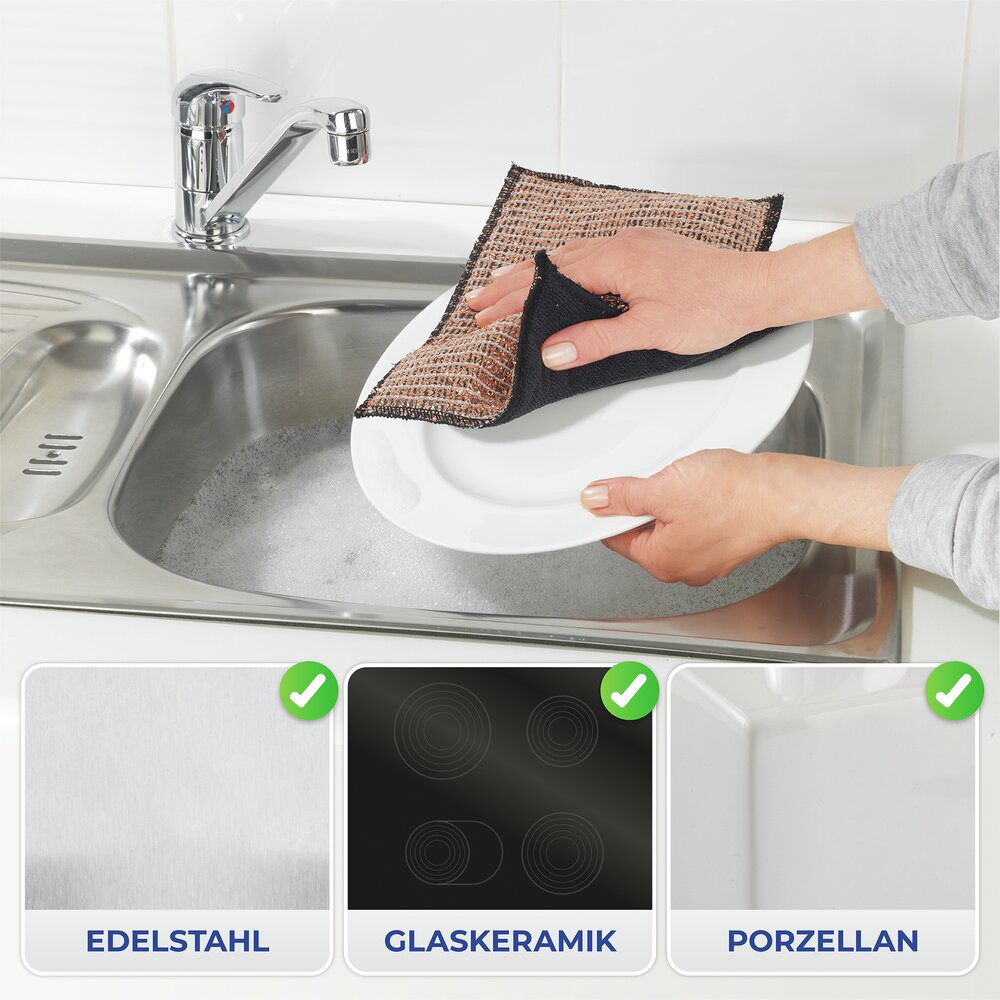 Mikrofaser-Kupfertuch 2in1, 2er Set  mit Wendefunktion