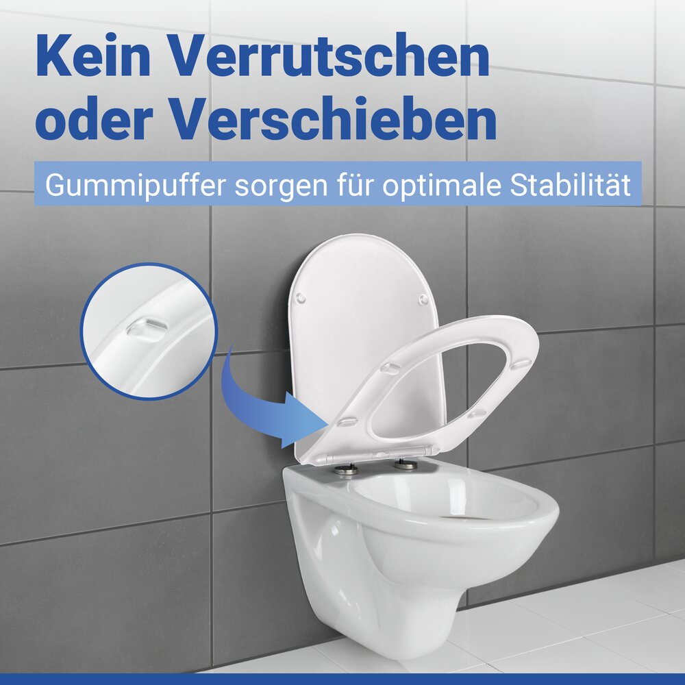 WC Sitz Mod. Galati Weiß matt  Toilettendeckel in D-Form mit Absenkautomatik