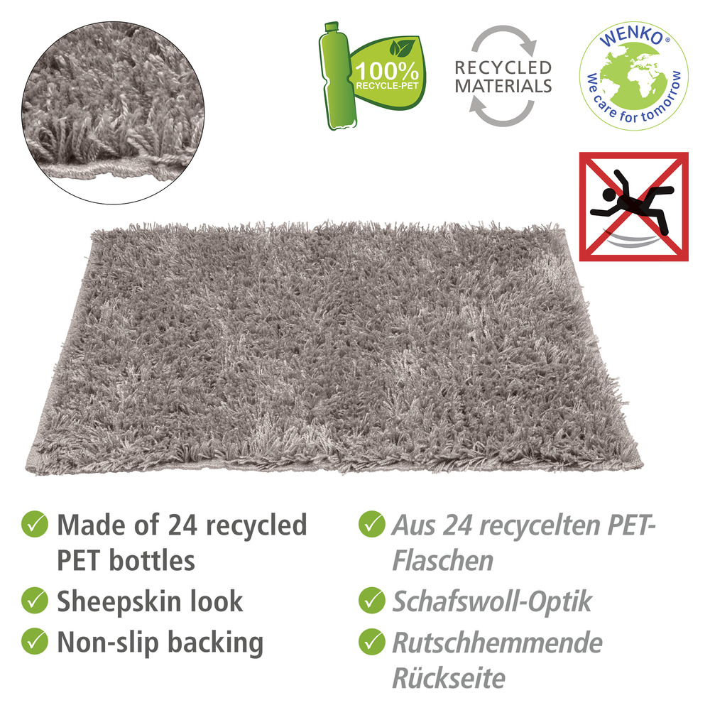 Badematte Mod. Lanas Taupe  Aus recycelten PET-Flaschen