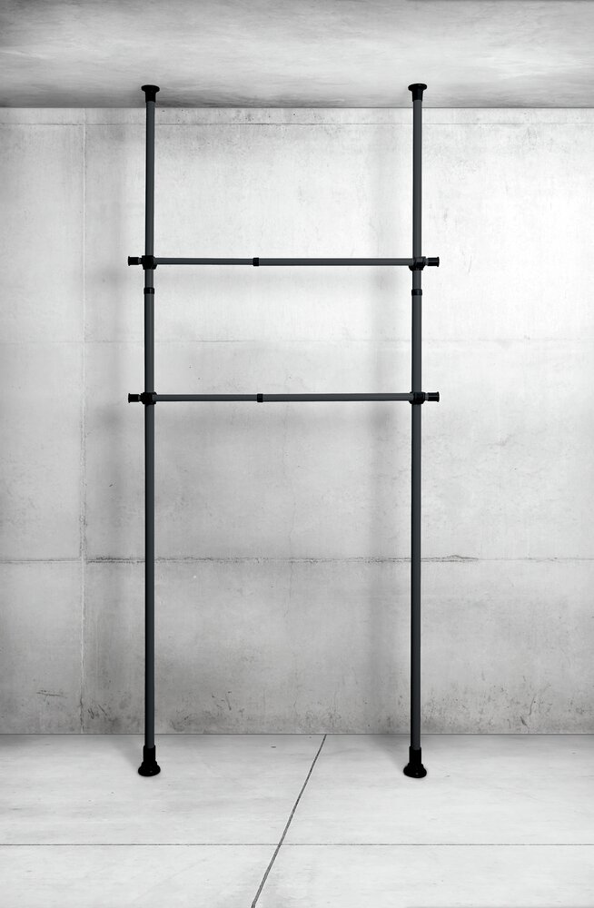 Kleiderstange Mod. Herkules Schwarz  2er Set