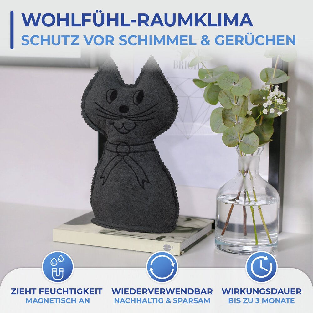 Raumentfeuchter Mod. Katze, 2er Set  schwerer Türstopper