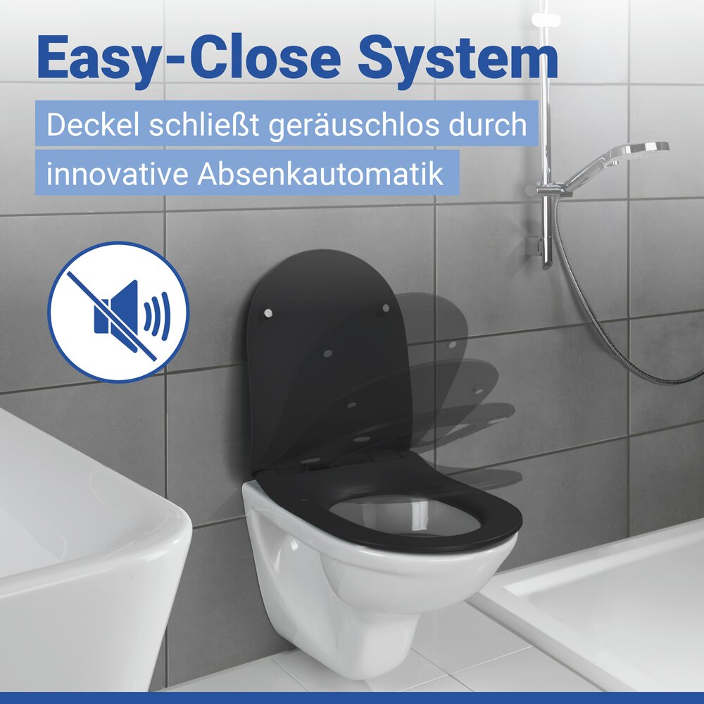 Abattant Premium Sedilo noir mat  abaissement automatique