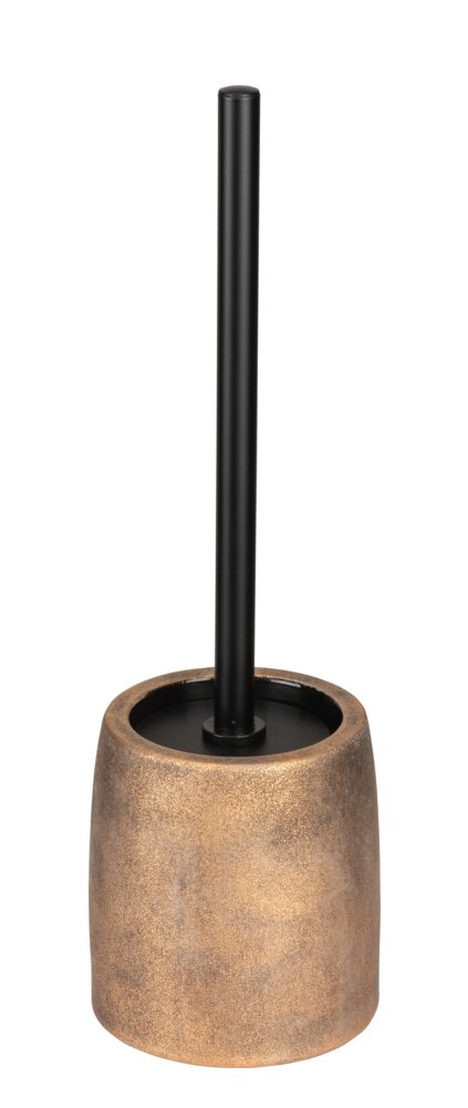 Garniture de WC Mod. Tremea, bronze, céramique, noir, Ø11,5x37,5 cm  porte-brosse en acier inoxydable inclus