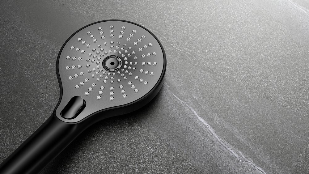 Pommeau de douche Ultimate Shower Noir/Gris  diamètre 13 cm