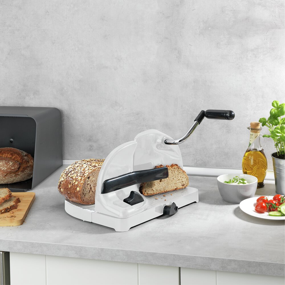 Brotschneidemaschine  mit Handkurbel