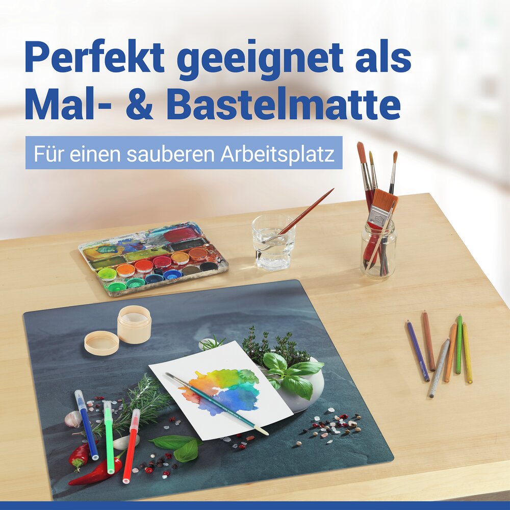 Schutzabdeckmatte Mod. Kräuterküche 60 x 52 cm  hitzebeständige Schutzmatte für Kochfelder