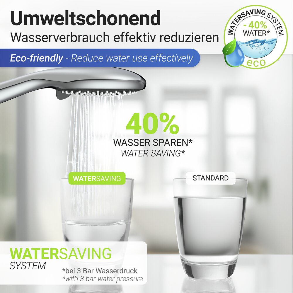 Pomme de douche Watersaving gris  Ø 11 cm