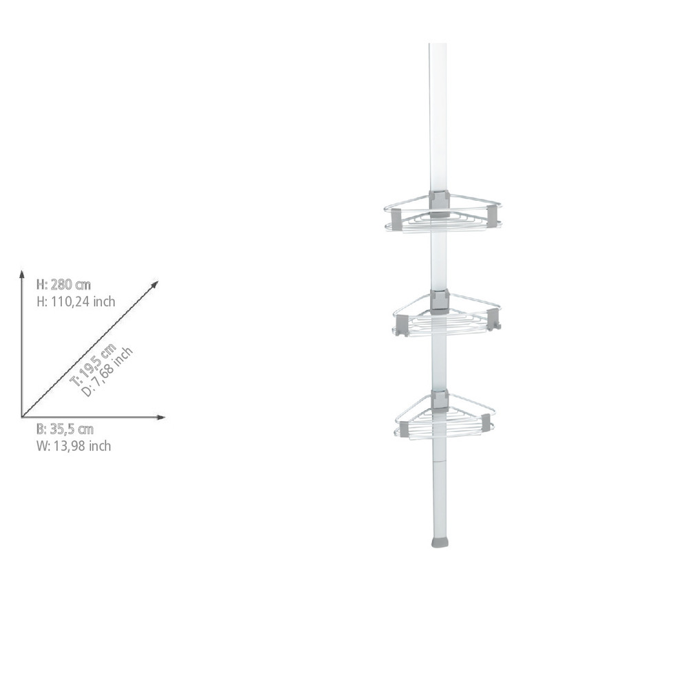 Teleskop Duschecke Mod. Purio  aus hochwertigem Aluminium