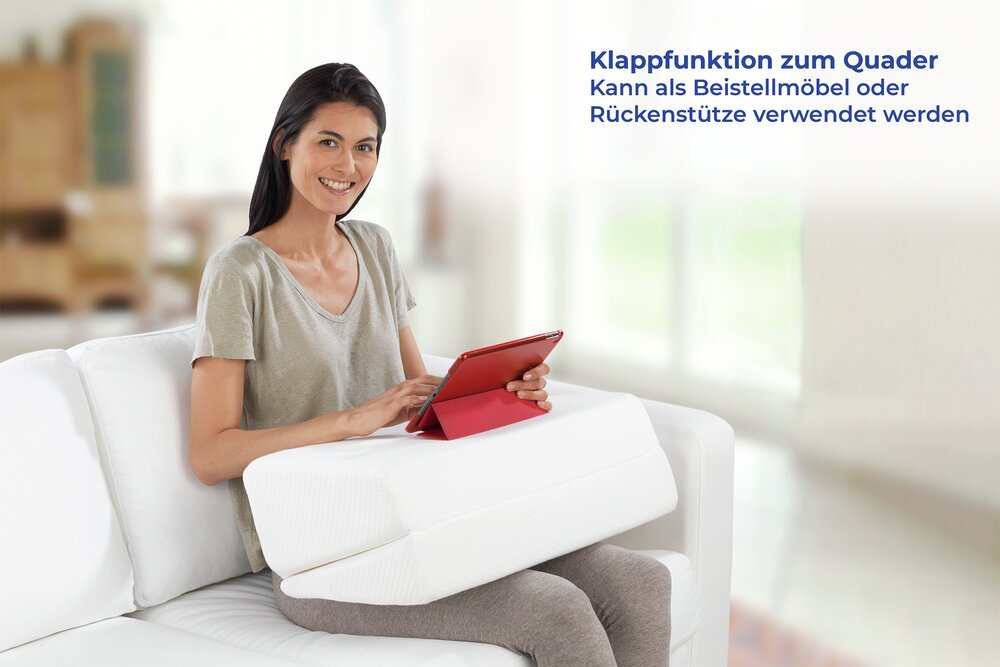 Visco Bett-Keilkissen, faltbar  druckentlastendes Stützkissen mit Viscoschaum