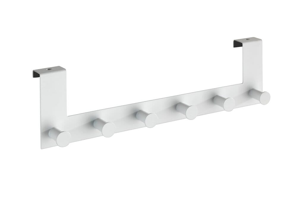 Türgarderobe Mod. Celano Weiß 6 Haken, für Türfalzstärken bis 2 cm