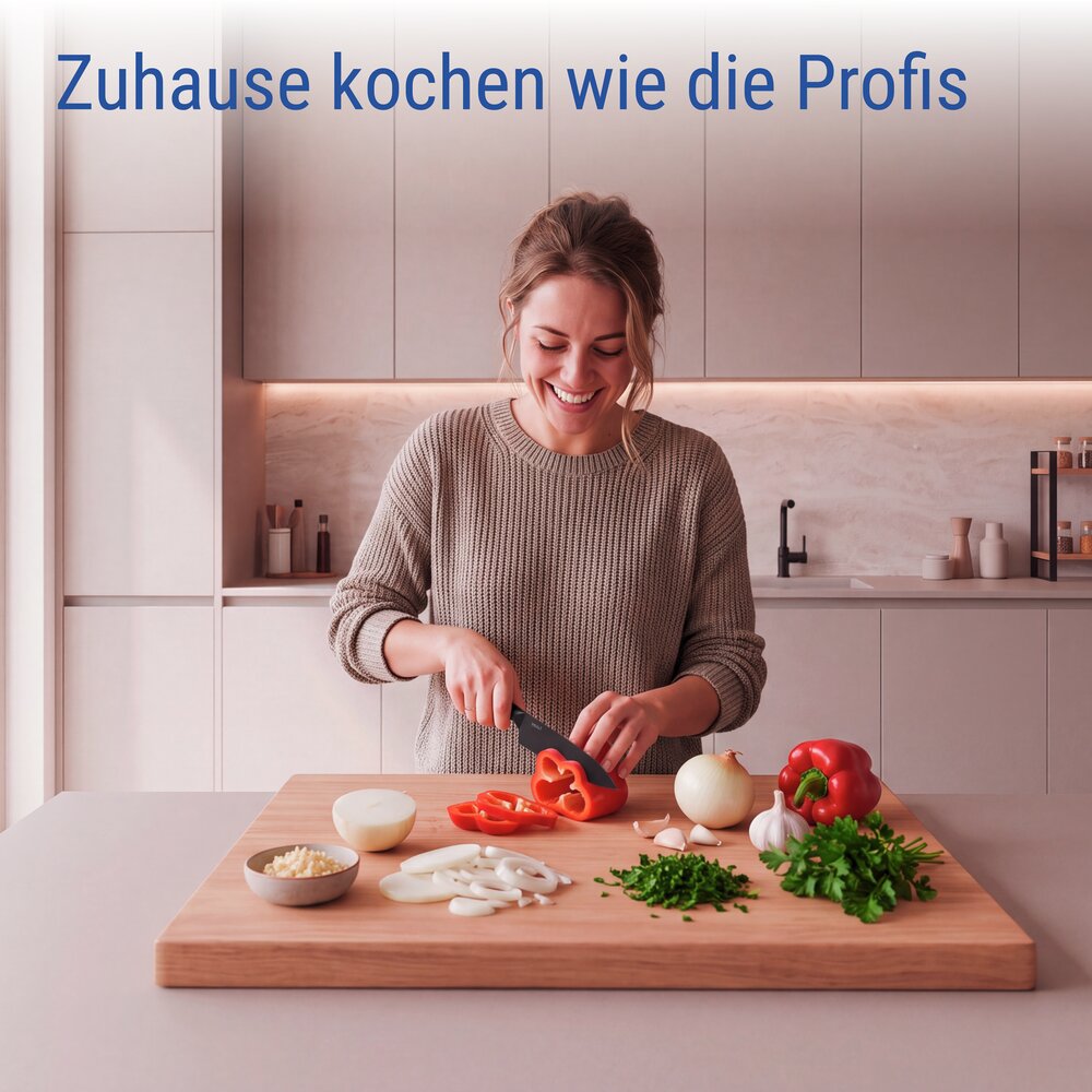 Kochmesser Mod. Ace, Schwarz  Küchenmesser aus rostfreiem Edelstahl