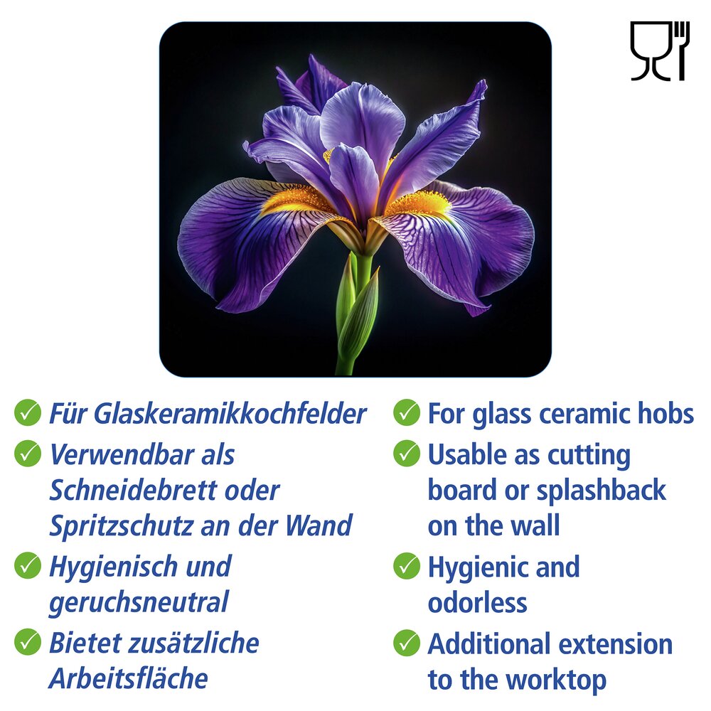 Multi-Platte Mod. Iris  Abdeckung, Spritzschutz und Schneidebrett