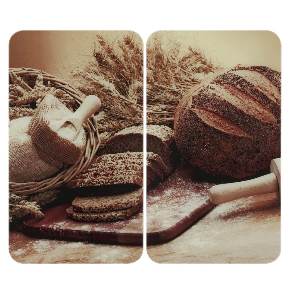 Herdabdeckplatte Universal Mod. Brot, 2er Set  für alle Herdarten geeignet