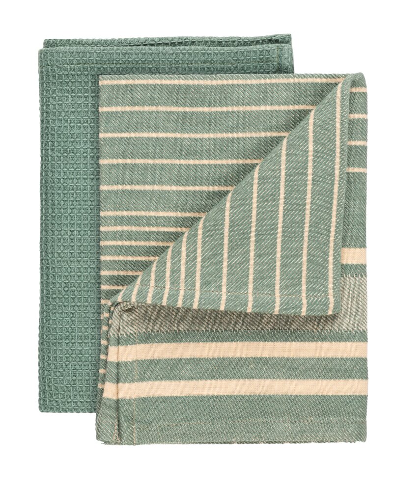 Geschirrtuch Mod. Tito, grün, Baumwolle, 45x65 cm, 2er Set  schnelltrocknend und saugstark
