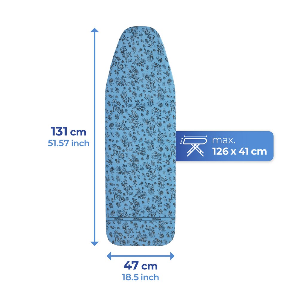 Bügeltischbezug Mod. Keramik M Blume  bis 126 x 41 cm einsetzbar