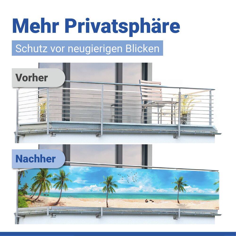 Balkon-Sichtschutz Mod. Karibik  UV- und witterungsbeständig