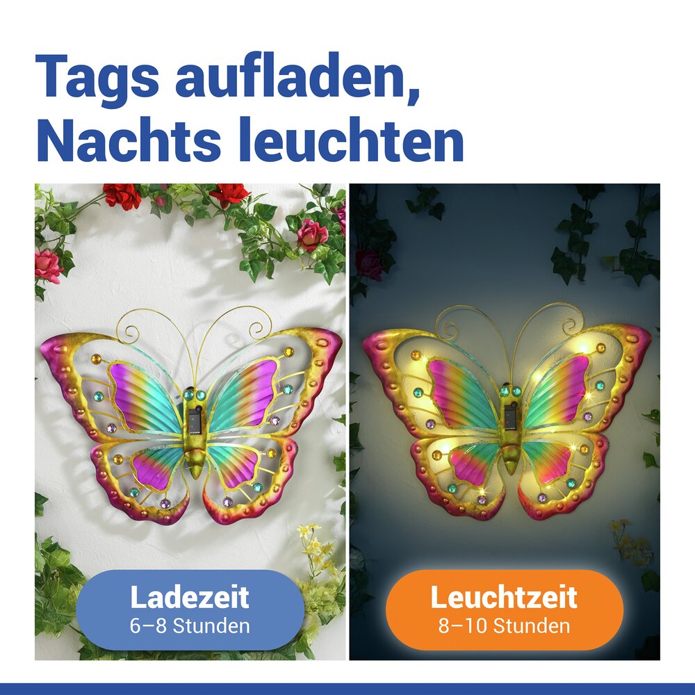 LED Solarleuchte Schmetterling  dekorative Gartenbeleuchtung