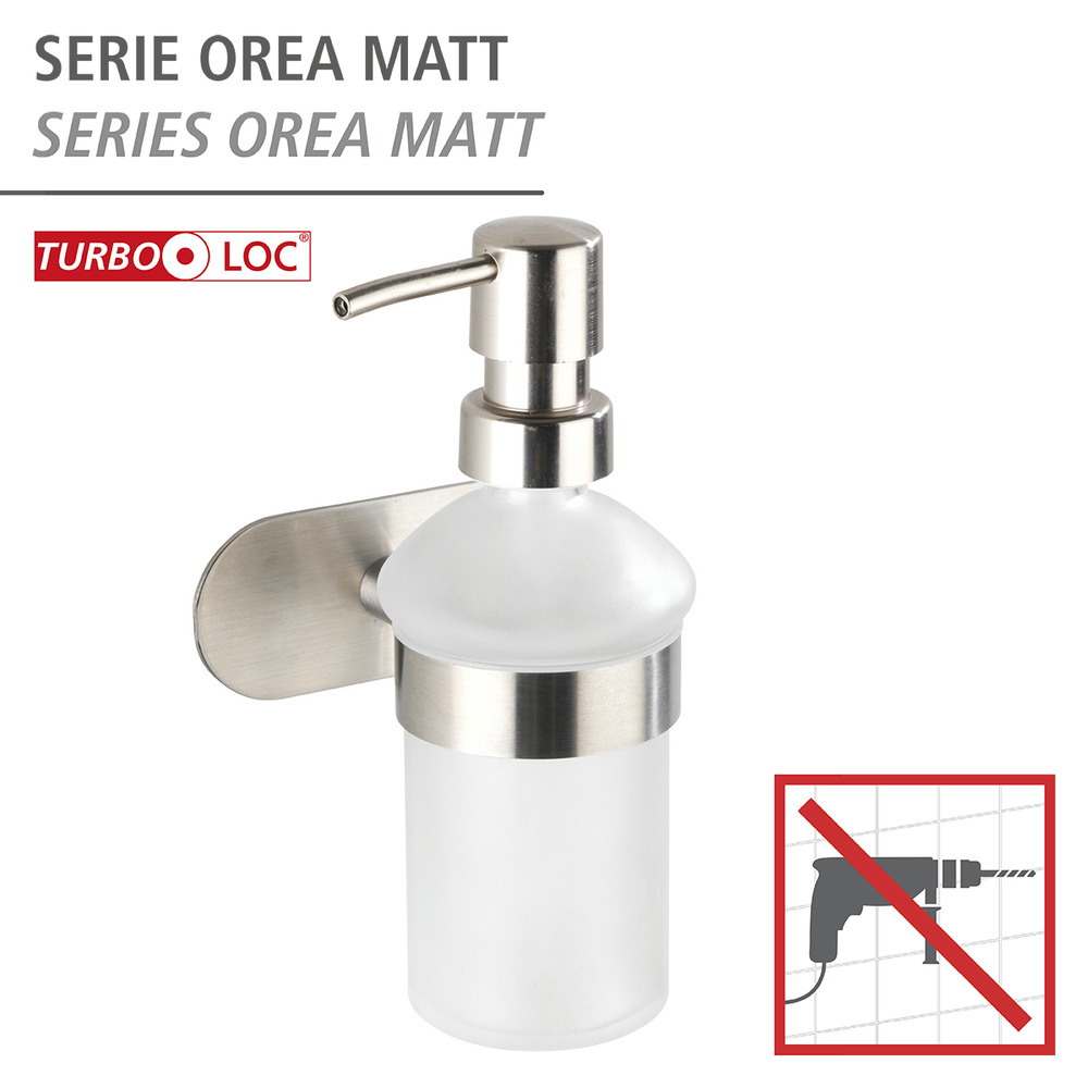 Turbo-Loc® Edelstahl Seifenspender Mod. Orea Matt  Befestigen ohne bohren