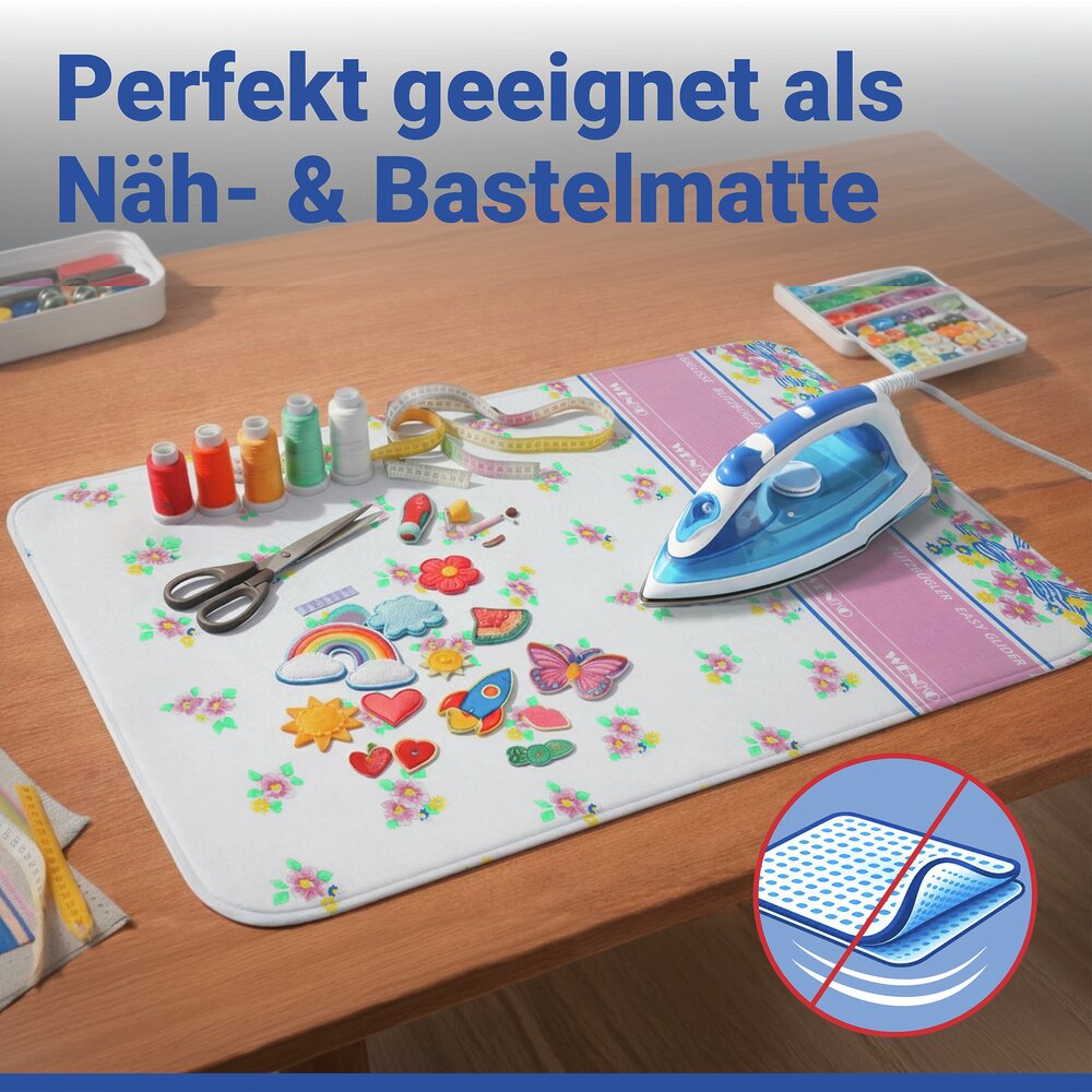 Bügeldecke Mod. Blitzbügler, 100 x 65 cm  mit Hitzereflexion, bis zu 60 % Zeitersparnis