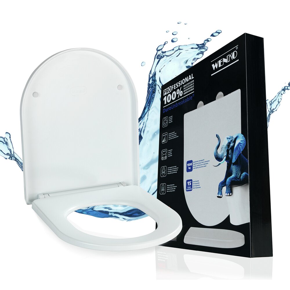 WC-Sitz Mod. Lagor DuroUnbreakable®, Weiß  100 % bruchsicher, mit Absenkautomatik