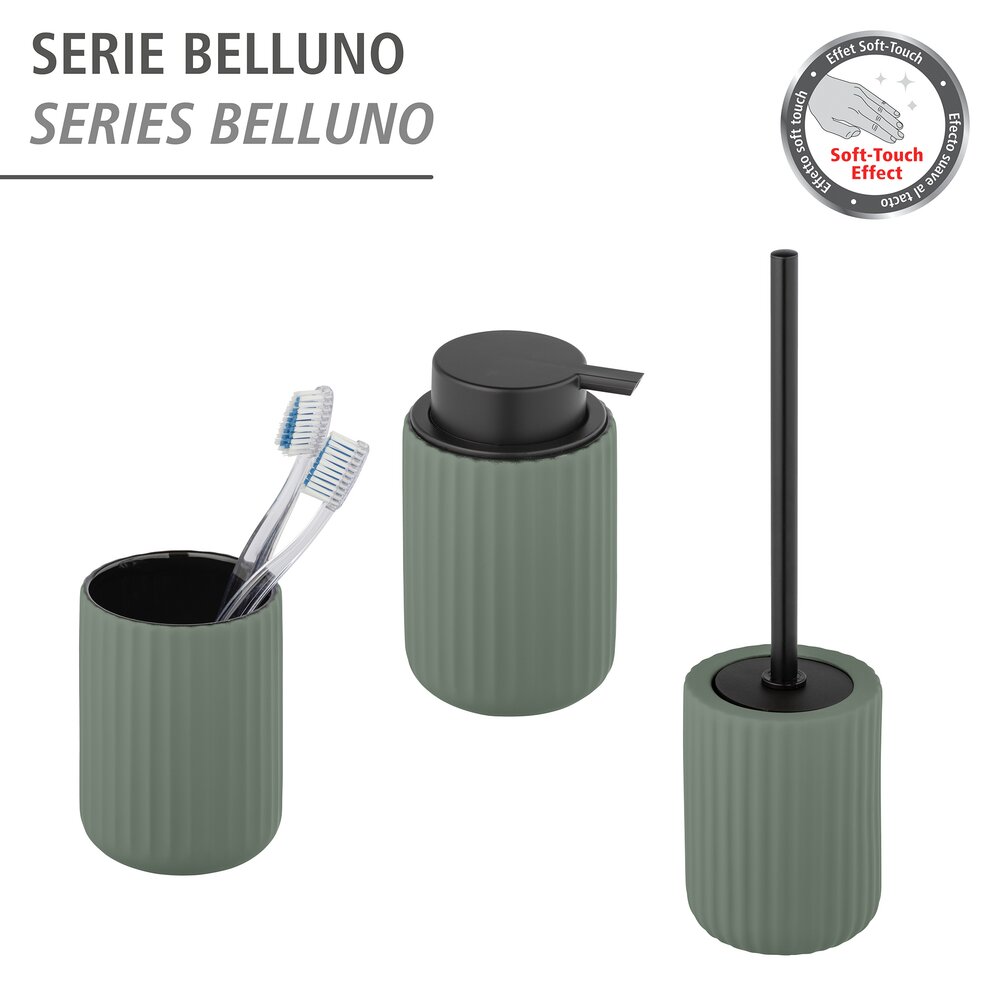 Distributeur savon liquide, Céramique, Belluno, vert  avec surface Soft-Touch