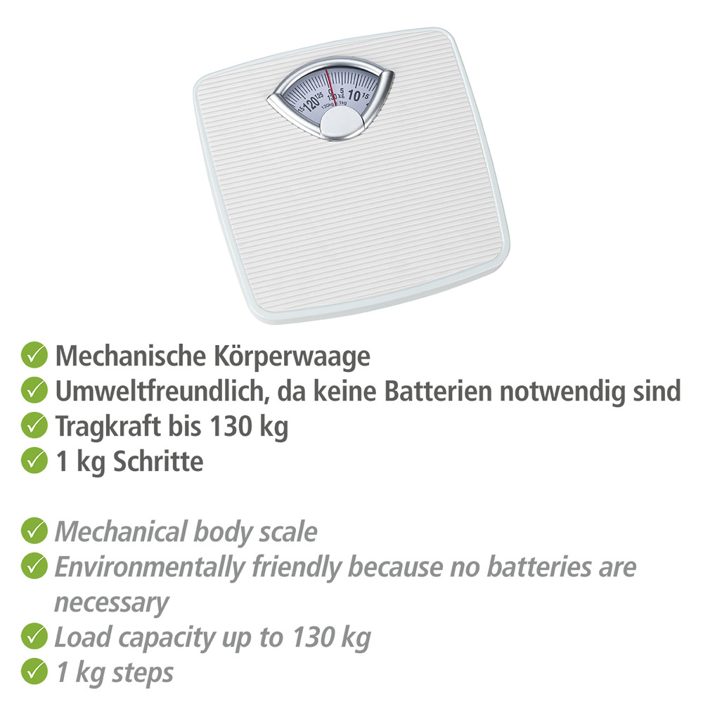 Personenwaage mechanisch  analoge Körperwaage bis 130 kg