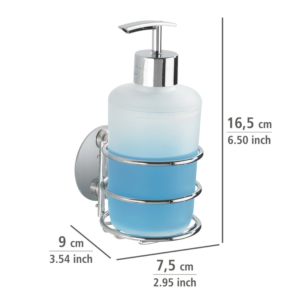 Zeepdispenser Mod. Turbo-Loc®, wit, mat kunststof, 7,5x16,5x9 cm, 285 ml