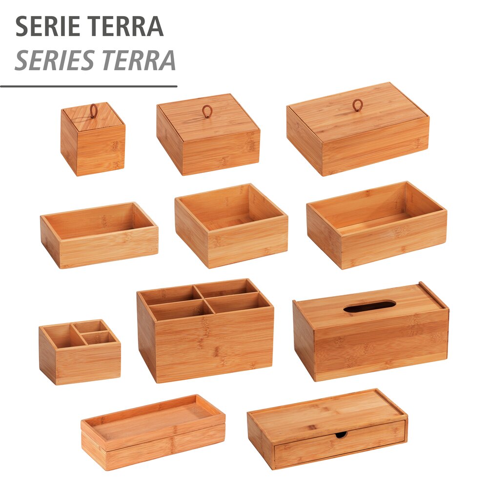 Bambus Box Mod. Terra mit Deckel schmale Ablage
