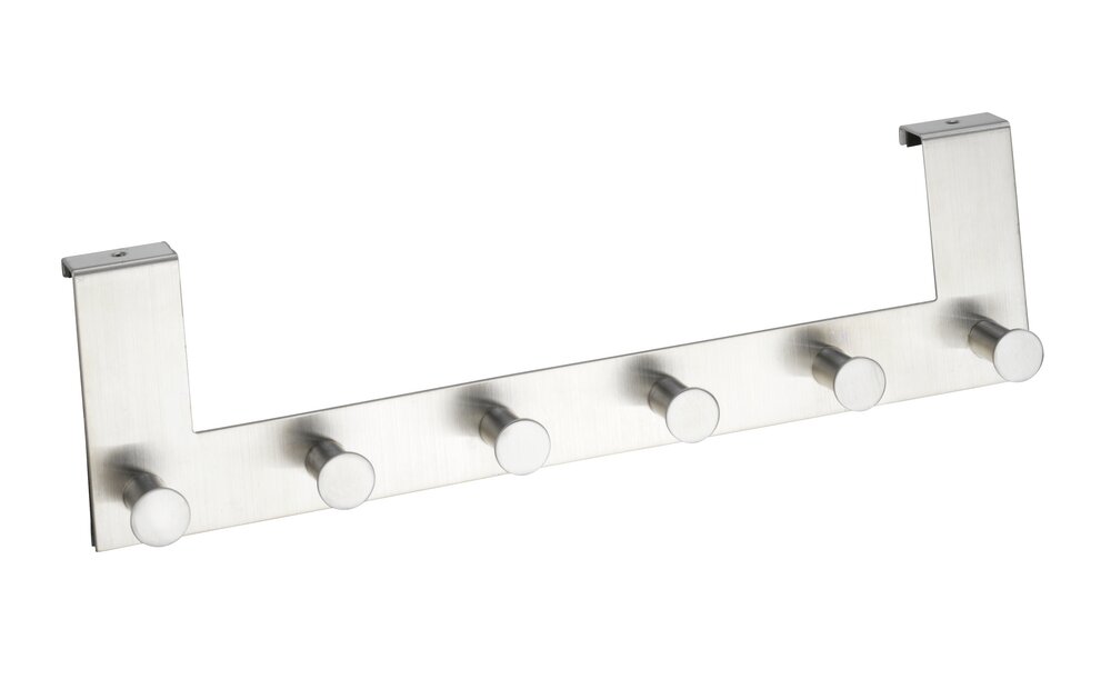 Türgarderobe Edelstahl Mod. Celano 6 Haken, für Türfalzstärken bis 2 cm