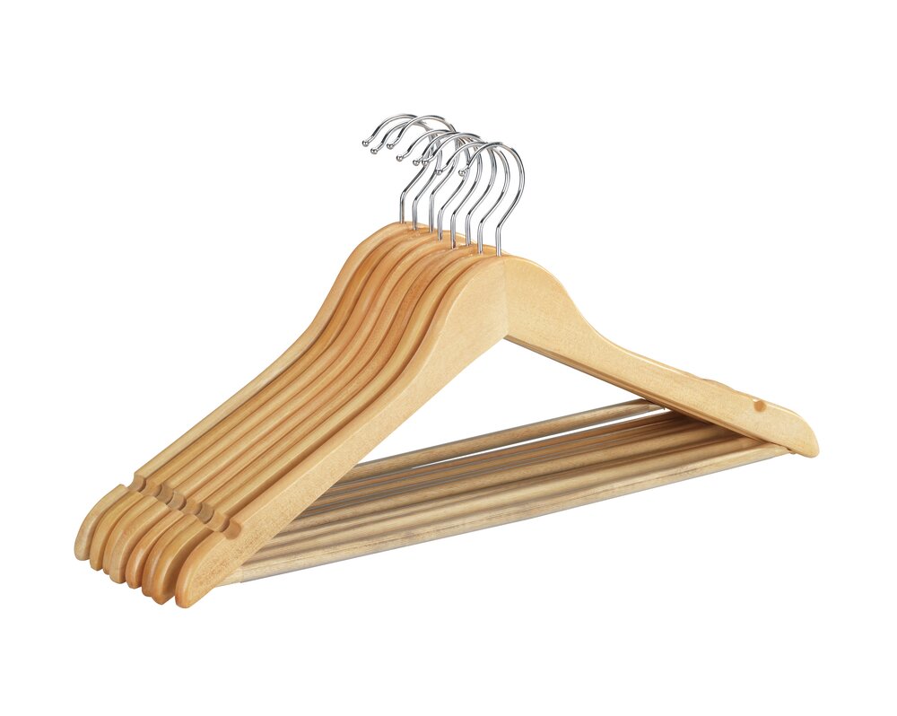 Formbügel Eco, 8er Set  Kleiderbügel mit Hosensteg und Rockeinkerbungen