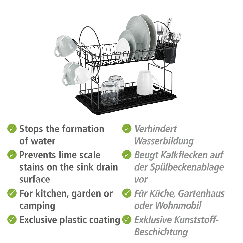 Geschirrabtropfer Premium Duo Schwarz  Abtropfgestell